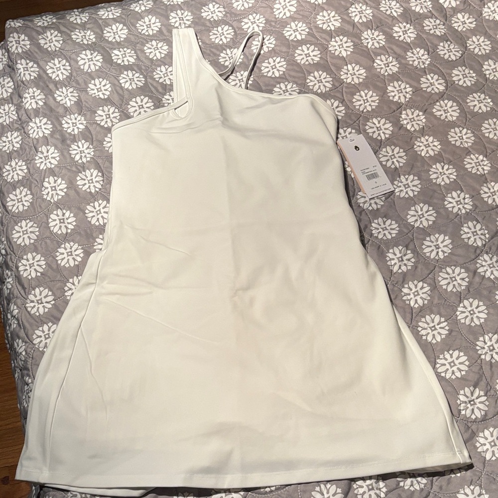 Spiritual Gangster Kaci Asymmetric Active Dress White One Shoulder Tennis S NEW